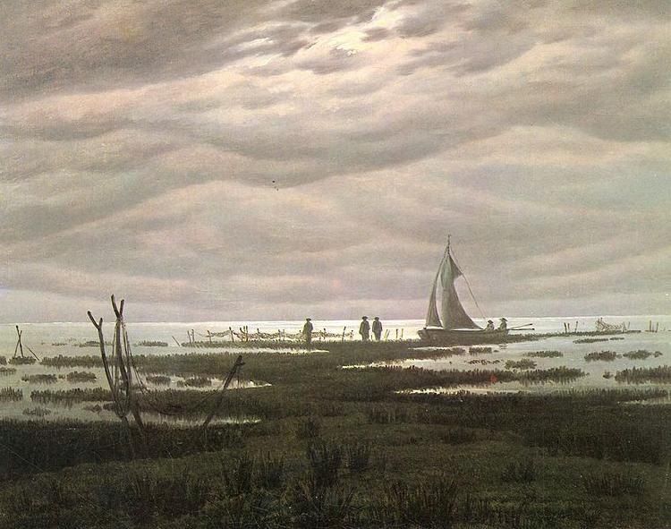 Caspar David Friedrich Flat country shank at Bay of Greifswald Germany oil painting art
